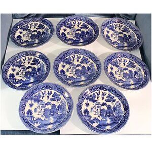 Vintage Blue Willow Saucer Plates (Set of 8) Made in Japan